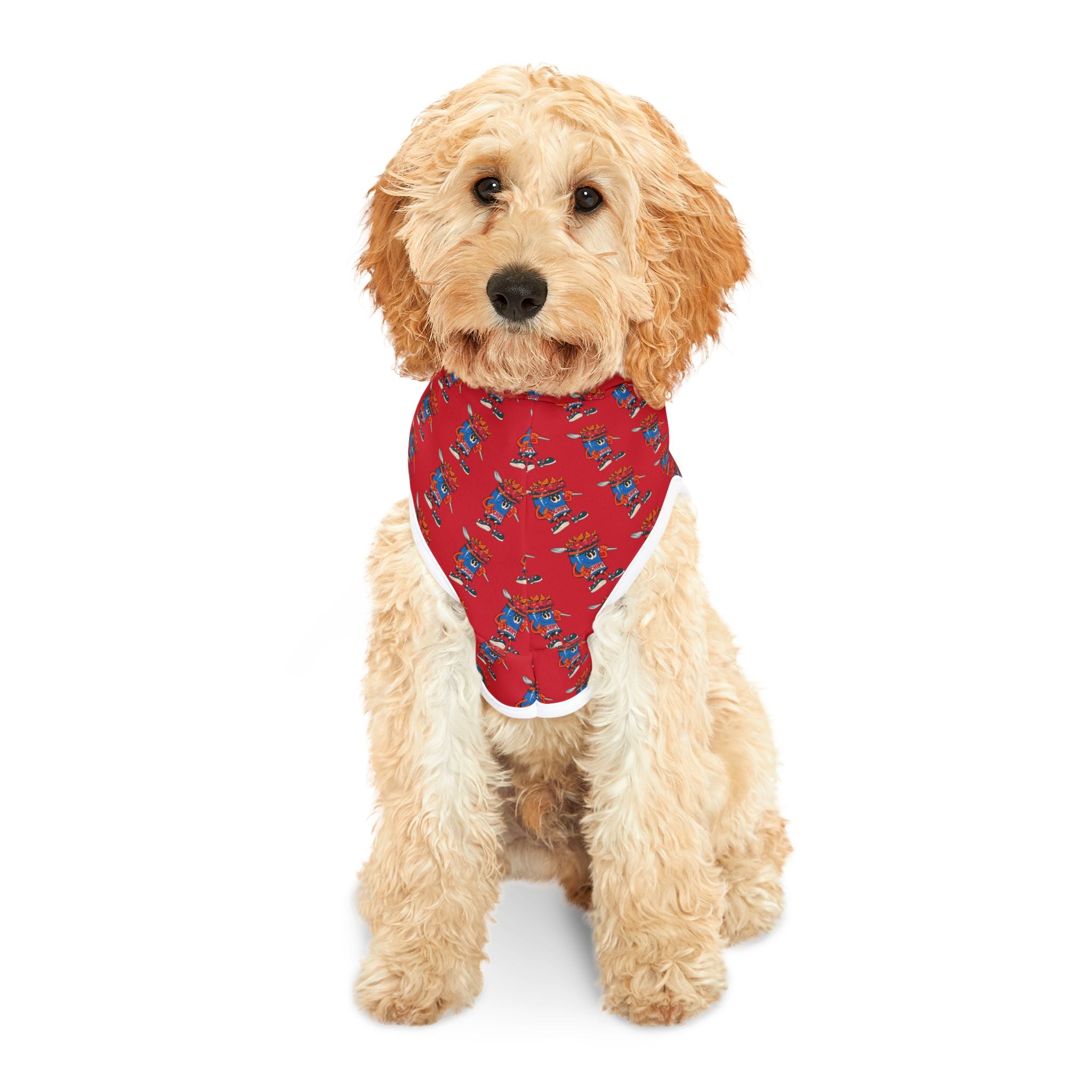 Pet Hoodie —Gump's Grub Logo/Mascot Pattern Dog Hoodie (Red)