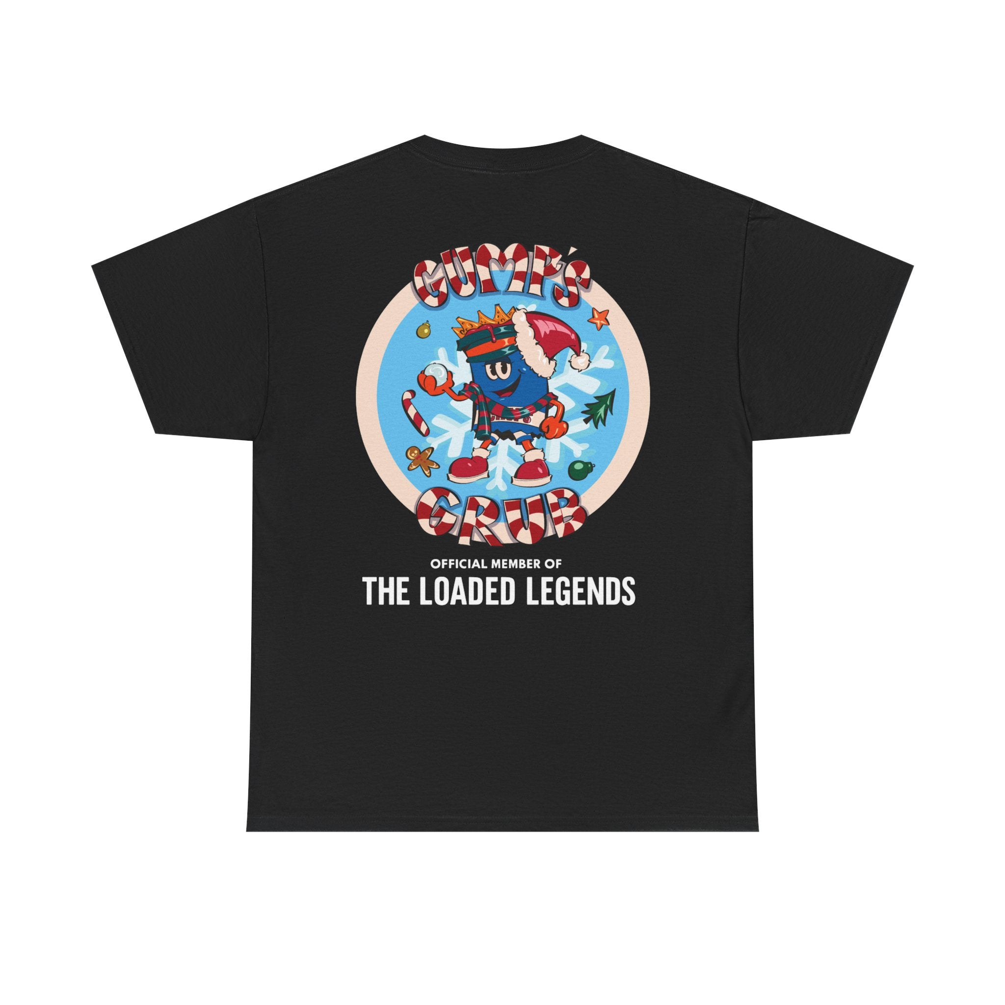 Gumps Grub Mascot/Christmas Logo: 'The Loaded Legeands' (white font)