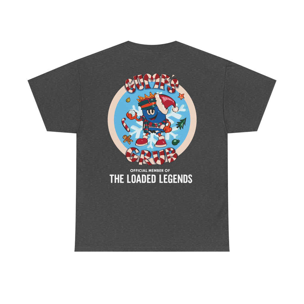 Gumps Grub Mascot/Christmas Logo: 'The Loaded Legeands' (white font)