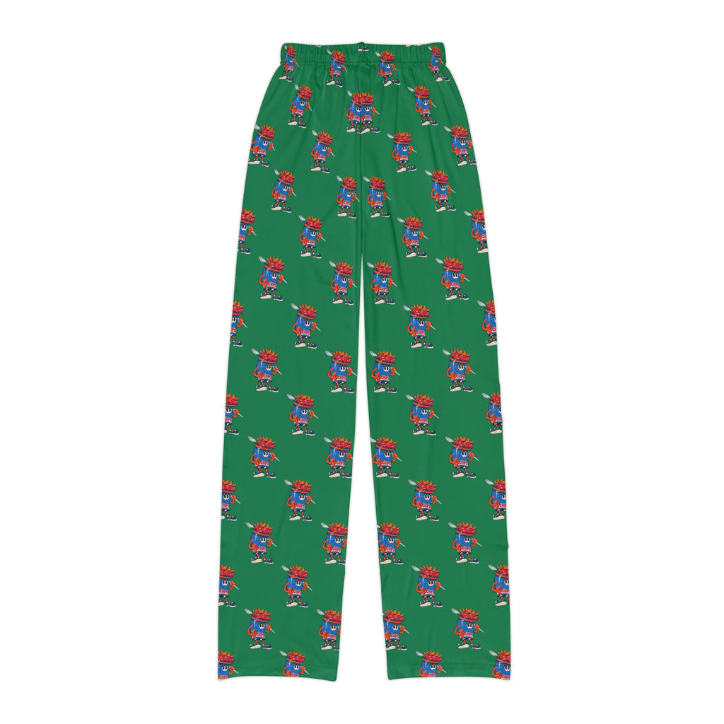 Kids Lounge Pants- Gump's Grub Mascot| Cozy Pajama Bottoms for Boys & Girls (Green)