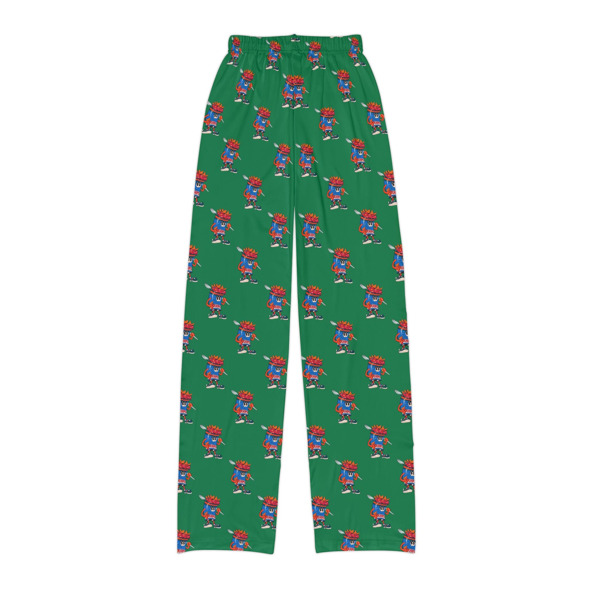 Kids Lounge Pants- Gump's Grub Mascot| Cozy Pajama Bottoms for Boys & Girls (Green)