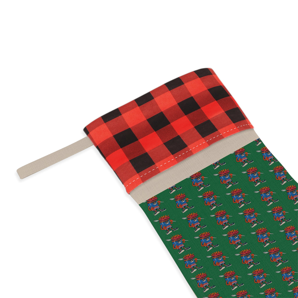 Christmas Stocking — Gump's Grub Mascot Pattern (Green)