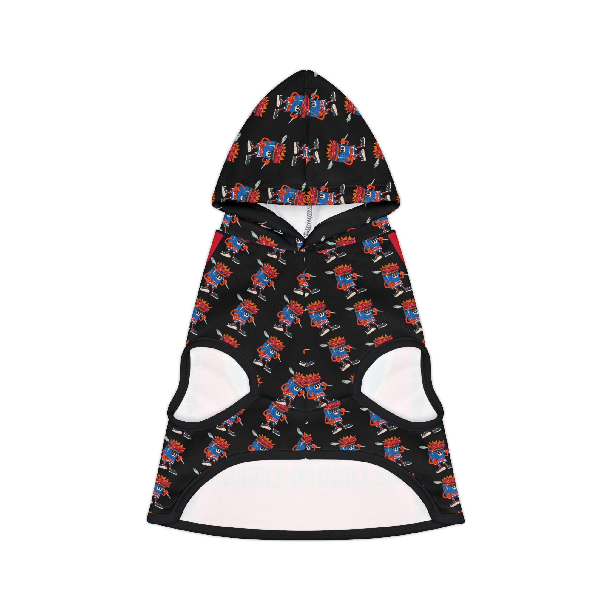 Pet Hoodie —Gump's Grub Logo/Mascot Pattern Dog Hoodie (Black)