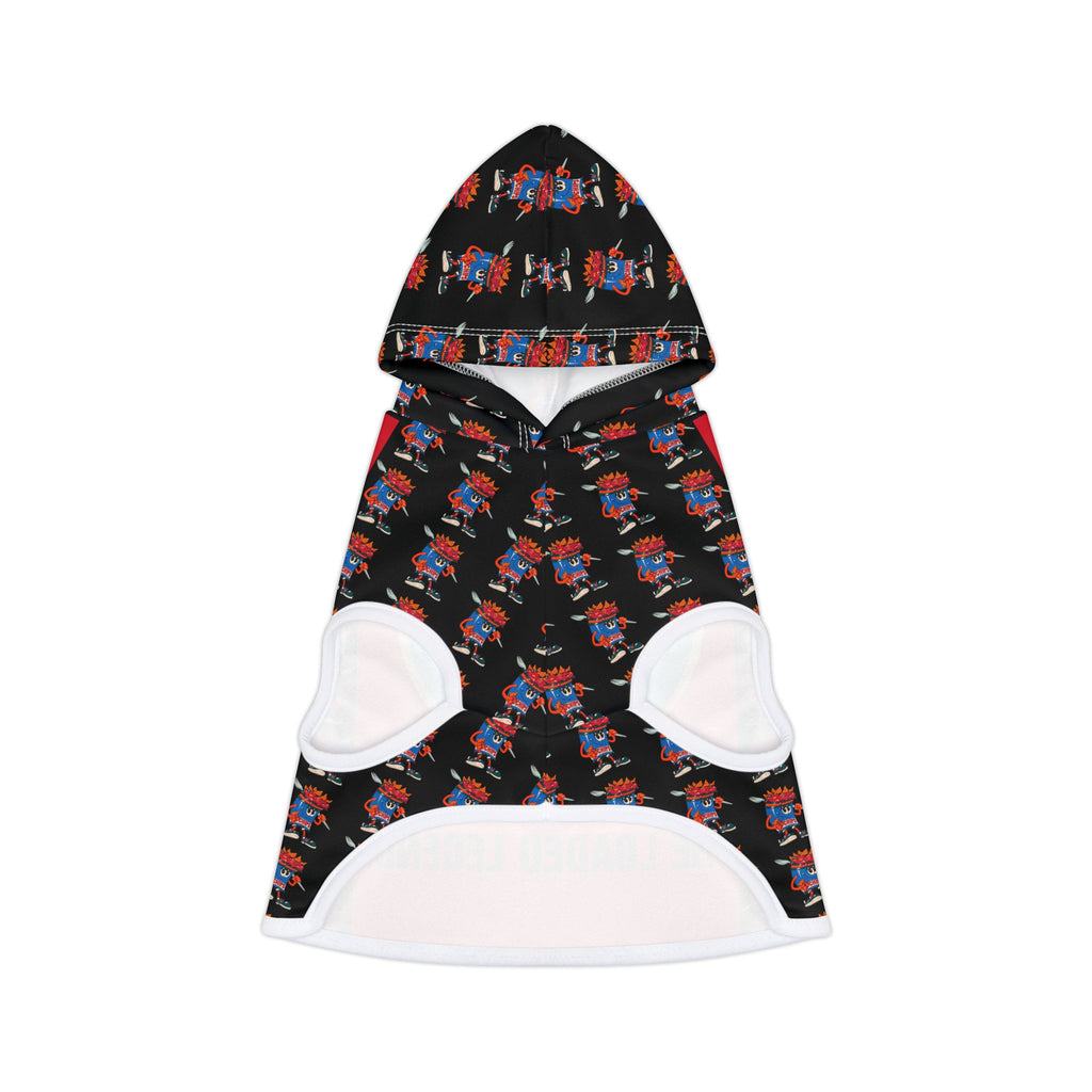 Pet Hoodie —Gump's Grub Logo/Mascot Pattern Dog Hoodie (Black)