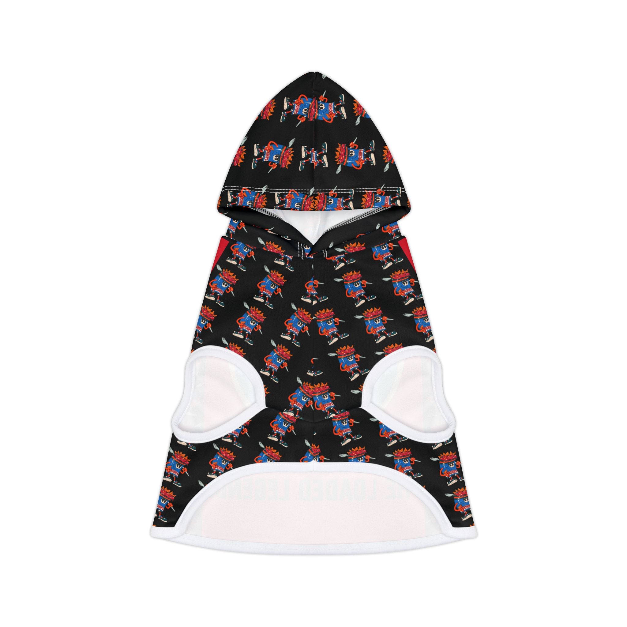 Pet Hoodie —Gump's Grub Logo/Mascot Pattern Dog Hoodie (Black)