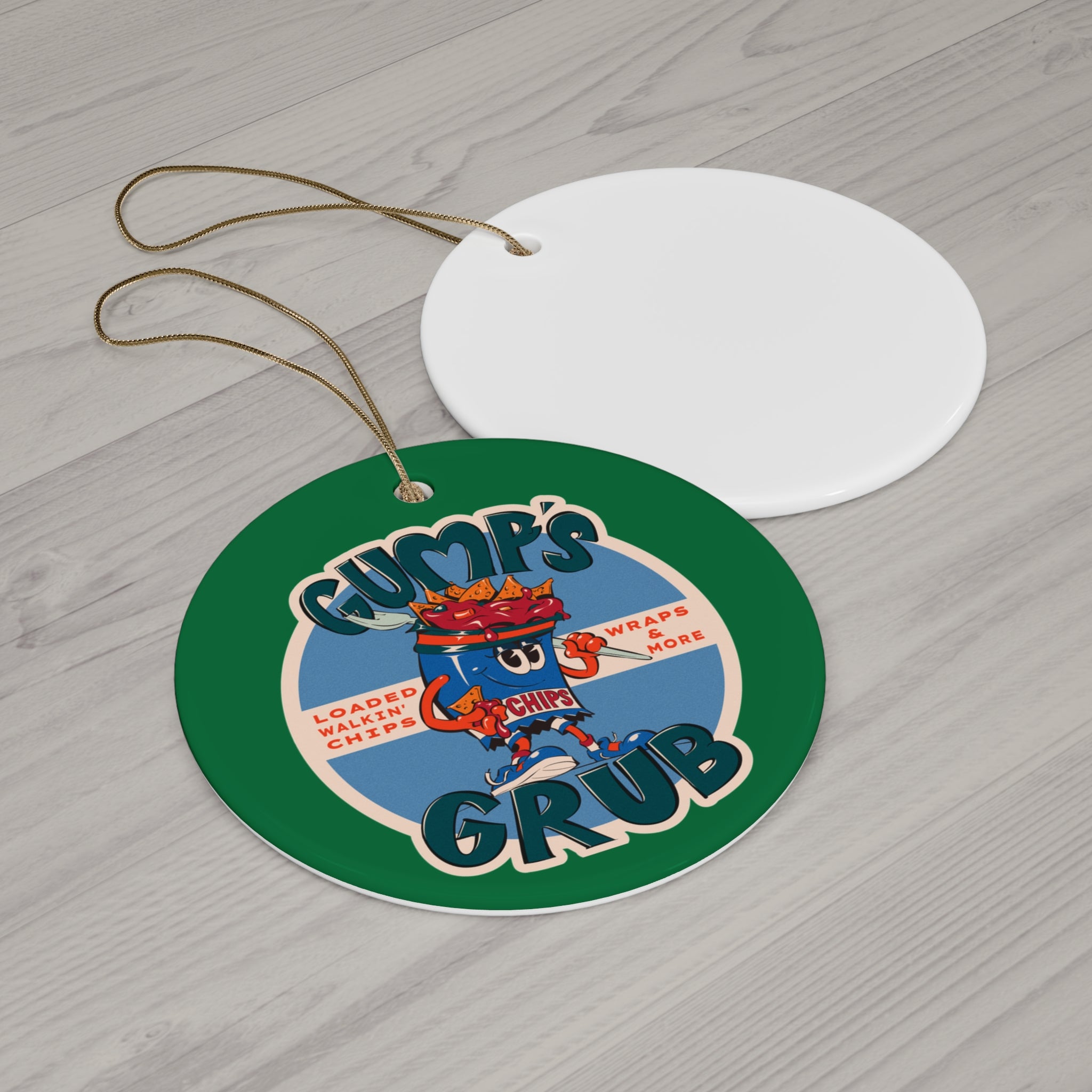 Ceramic Ornament — Gump's Grub Logo Holiday Ornament (Green)