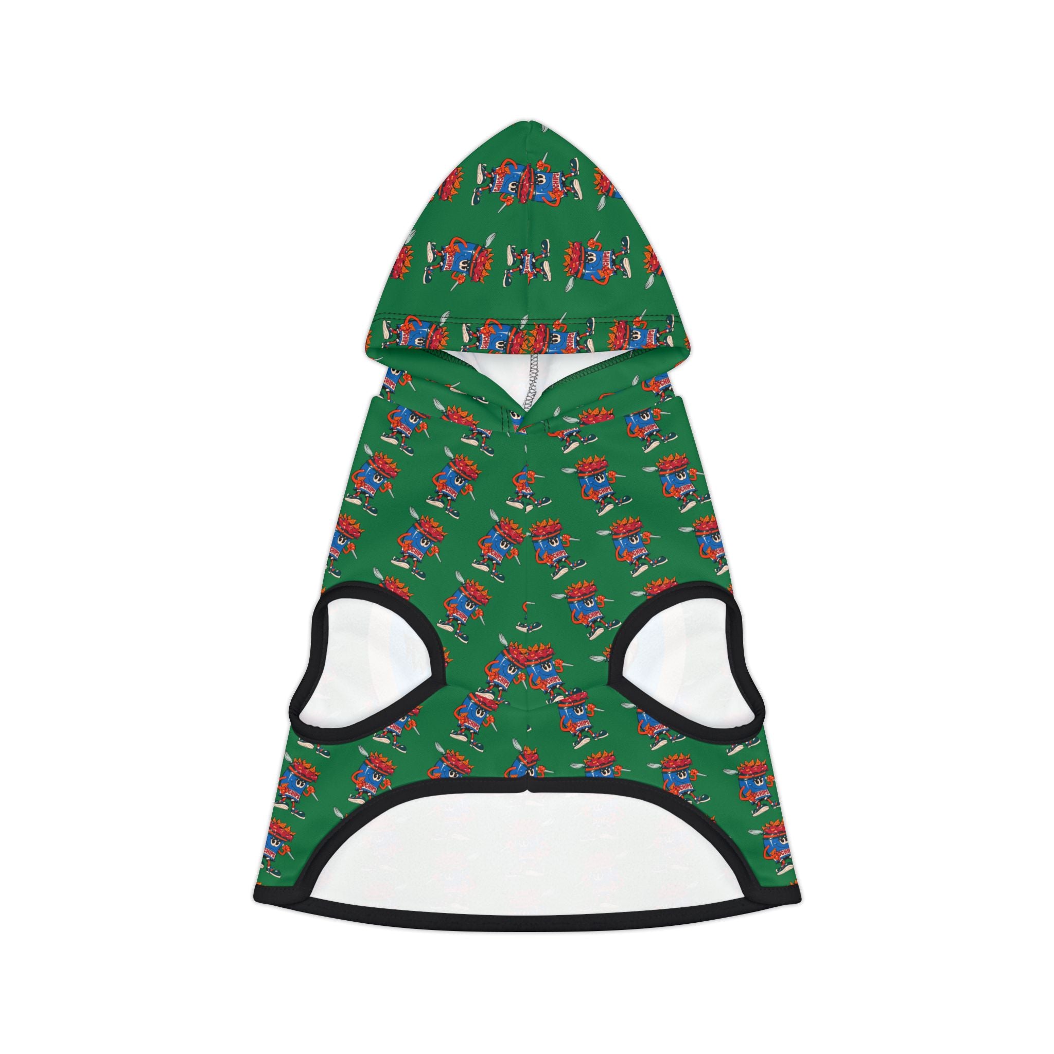 Pet Hoodie —Gump's Grub Christmas Logo/Mascot Pattern Dog Hoodie (Black)