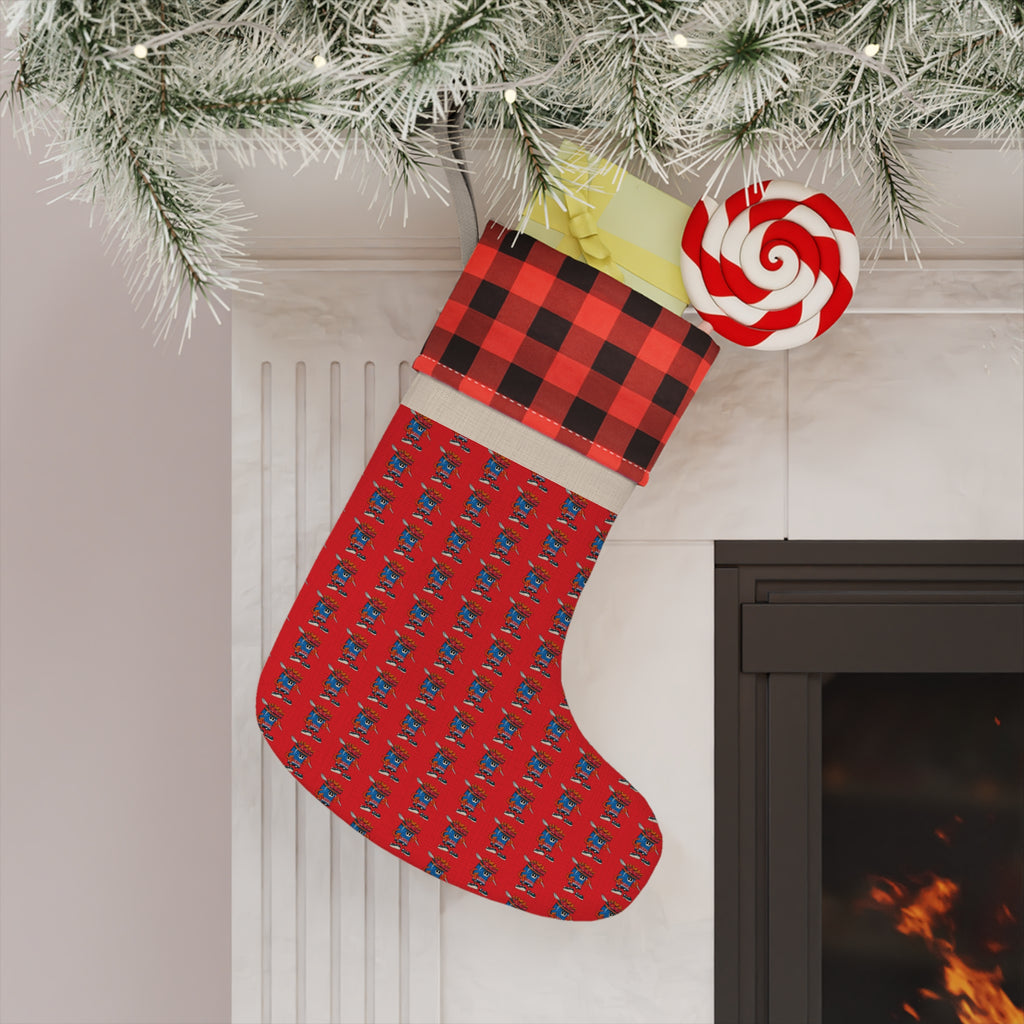 Christmas Stocking — Gump's Grub Mascot Pattern (Red)
