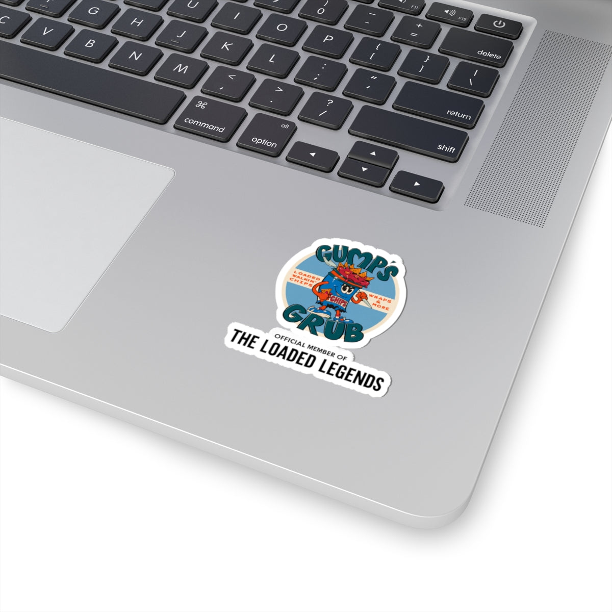 Gump’s Grub Kiss-Cut Sticker — (The Loaded Legends Logo Design)