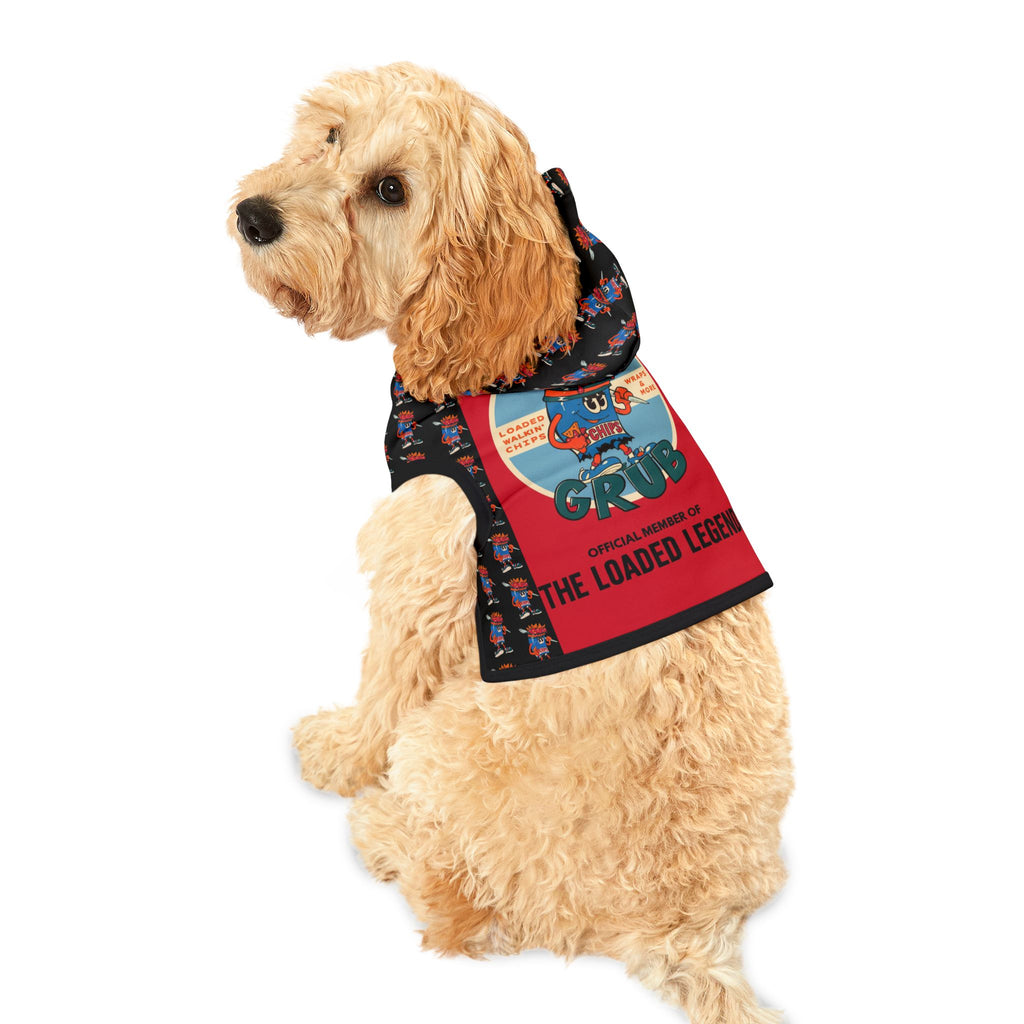 Pet Hoodie —Gump's Grub Logo/Mascot Pattern Dog Hoodie (Black)