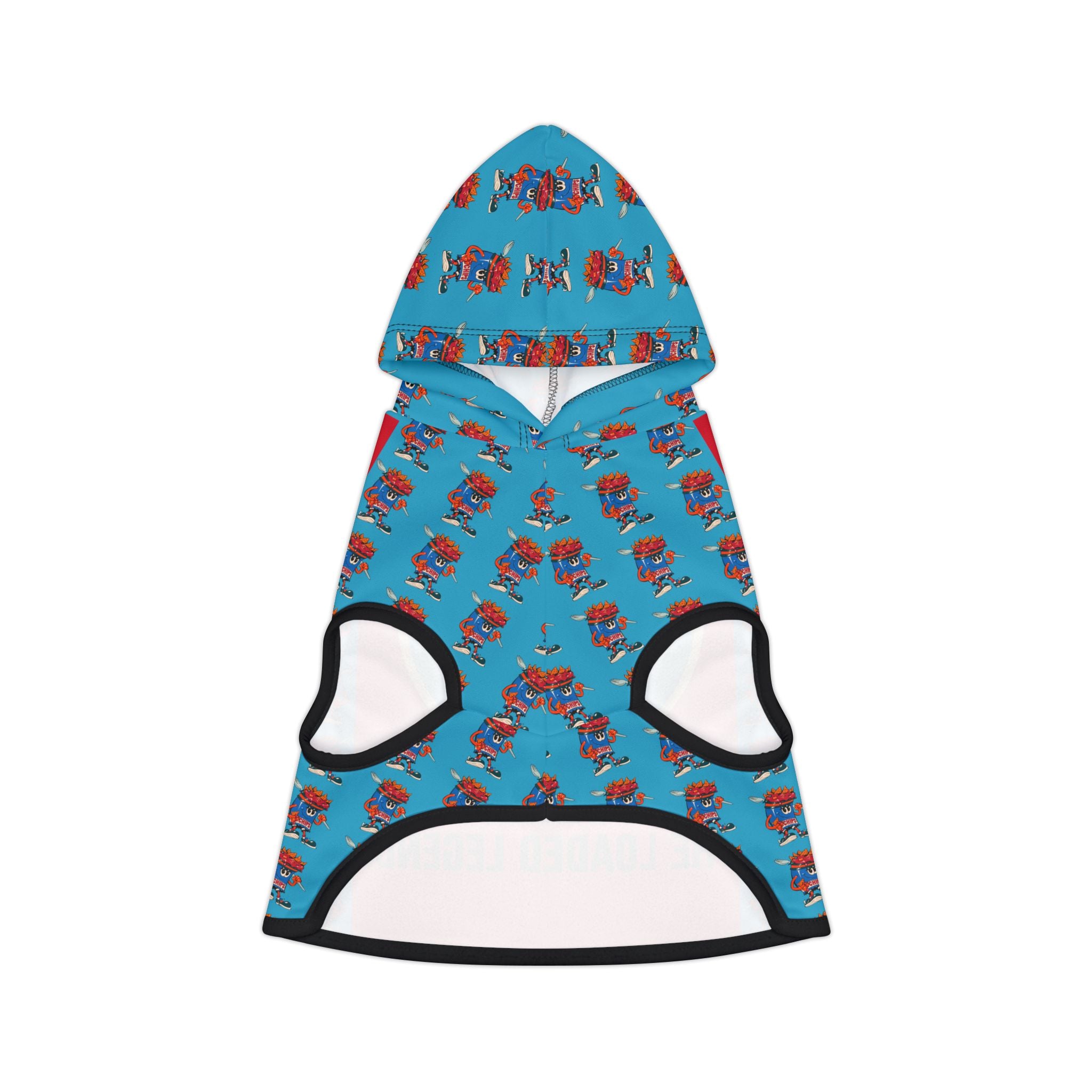 Pet Hoodie —Gump's Grub Logo/Mascot Pattern Dog Hoodie (Blue)