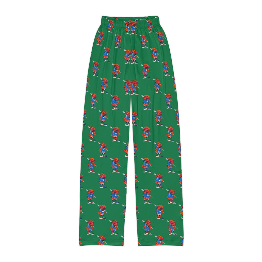 Kids Lounge Pants- Gump's Grub Mascot| Cozy Pajama Bottoms for Boys & Girls (Green)