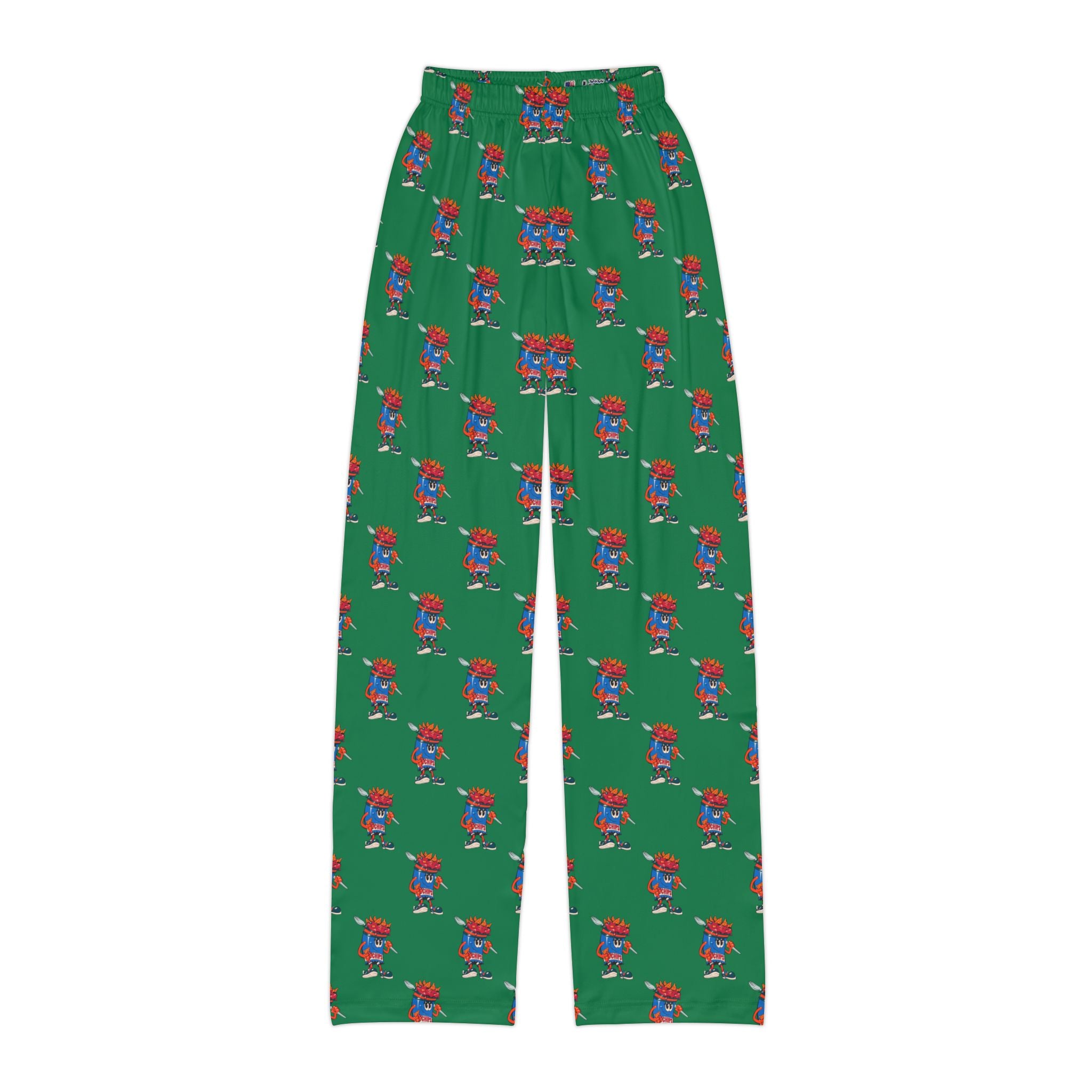 Kids Lounge Pants- Gump's Grub Mascot| Cozy Pajama Bottoms for Boys & Girls (Green)