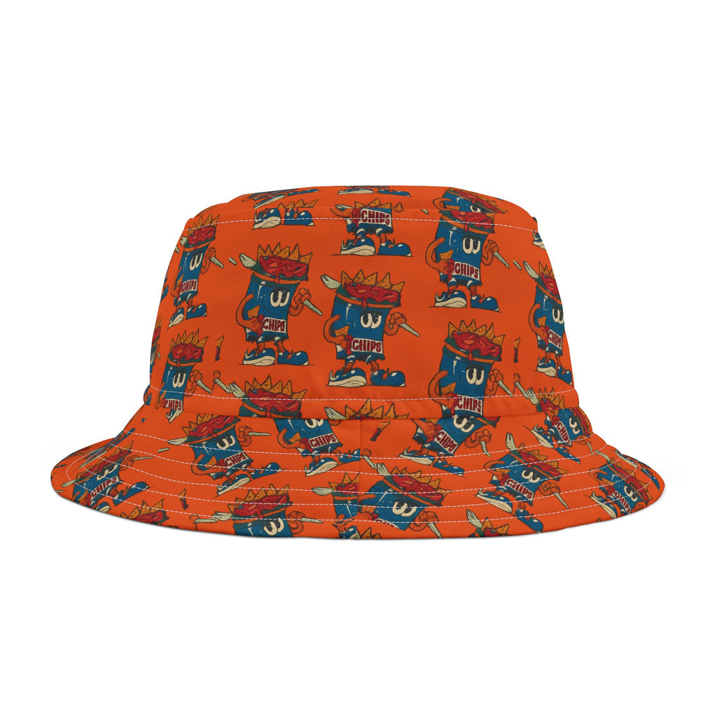 Gumps Grub Mascot Pattern Bucket Hat- Orange