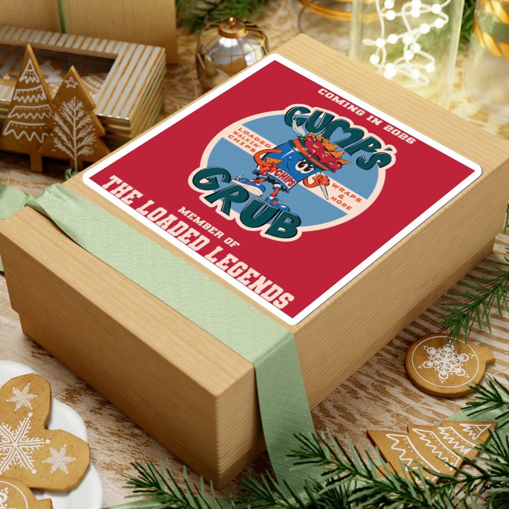 Gump's Grub Kiss-Cut Sticker — 'Coming in 2026/Loaded Legend' Design