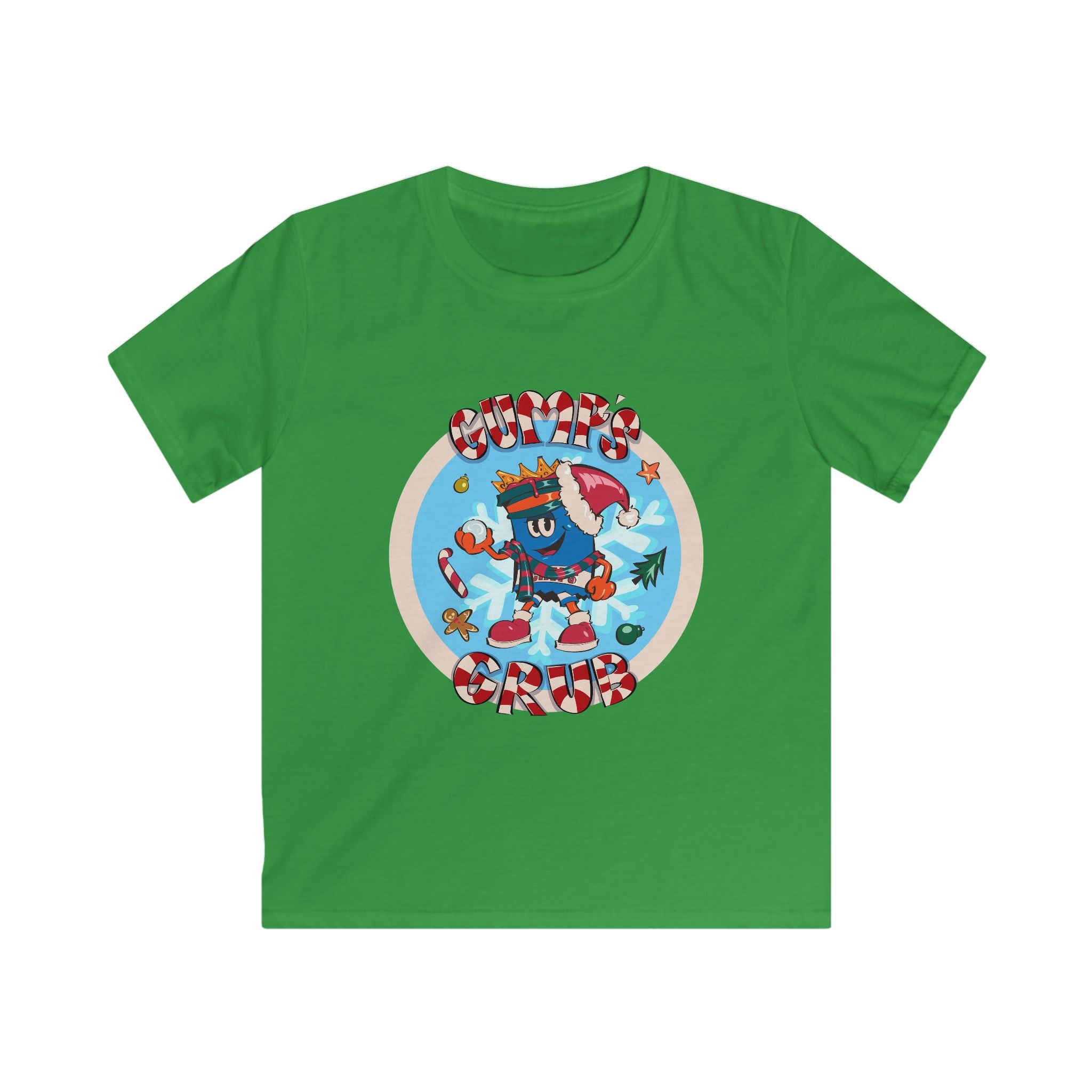 Kids Gumps Grub Christmas Logo Softstyle Graphic T-Shirt