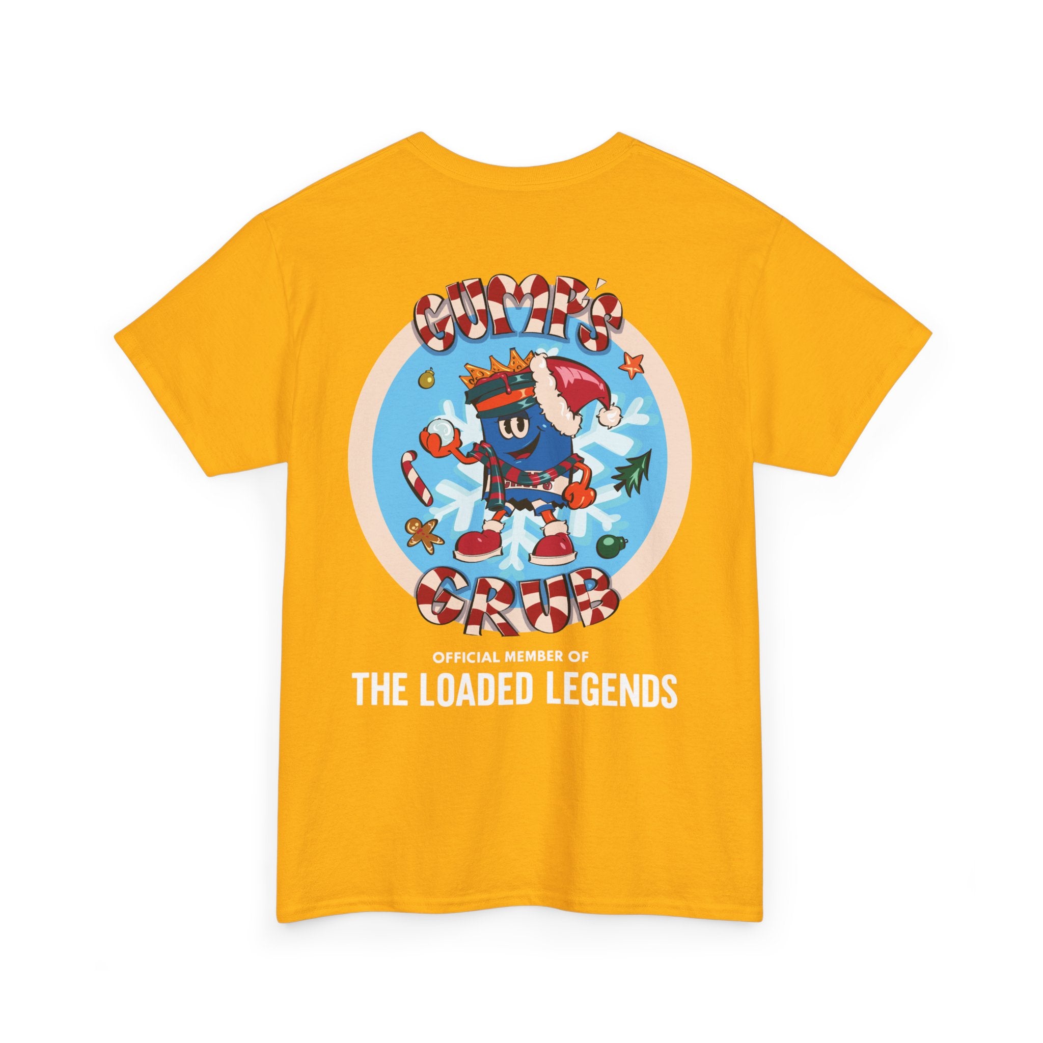 Gumps Grub Mascot/Christmas Logo: 'The Loaded Legeands' (white font)