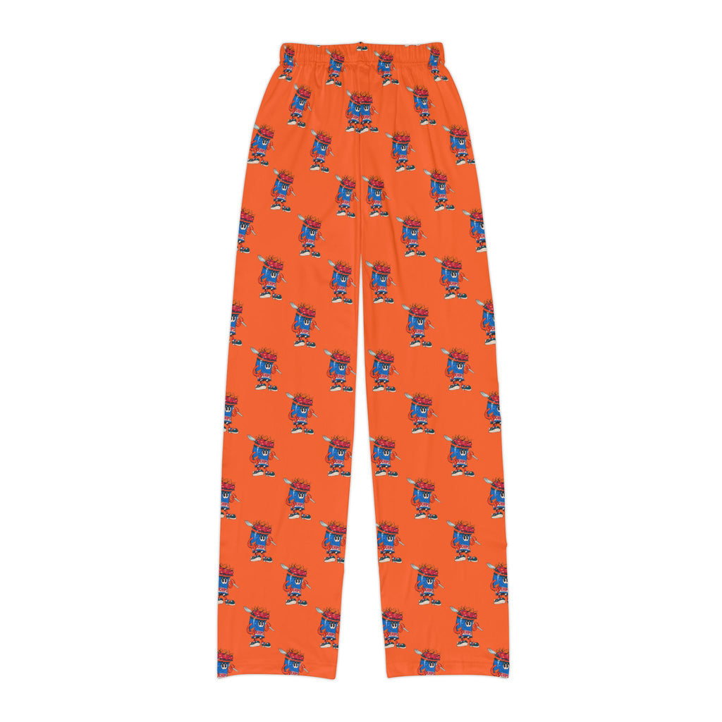 Kids Lounge Pants- Gump's Grub Mascot| Cozy Pajama Bottoms for Boys & Girls (Orange)