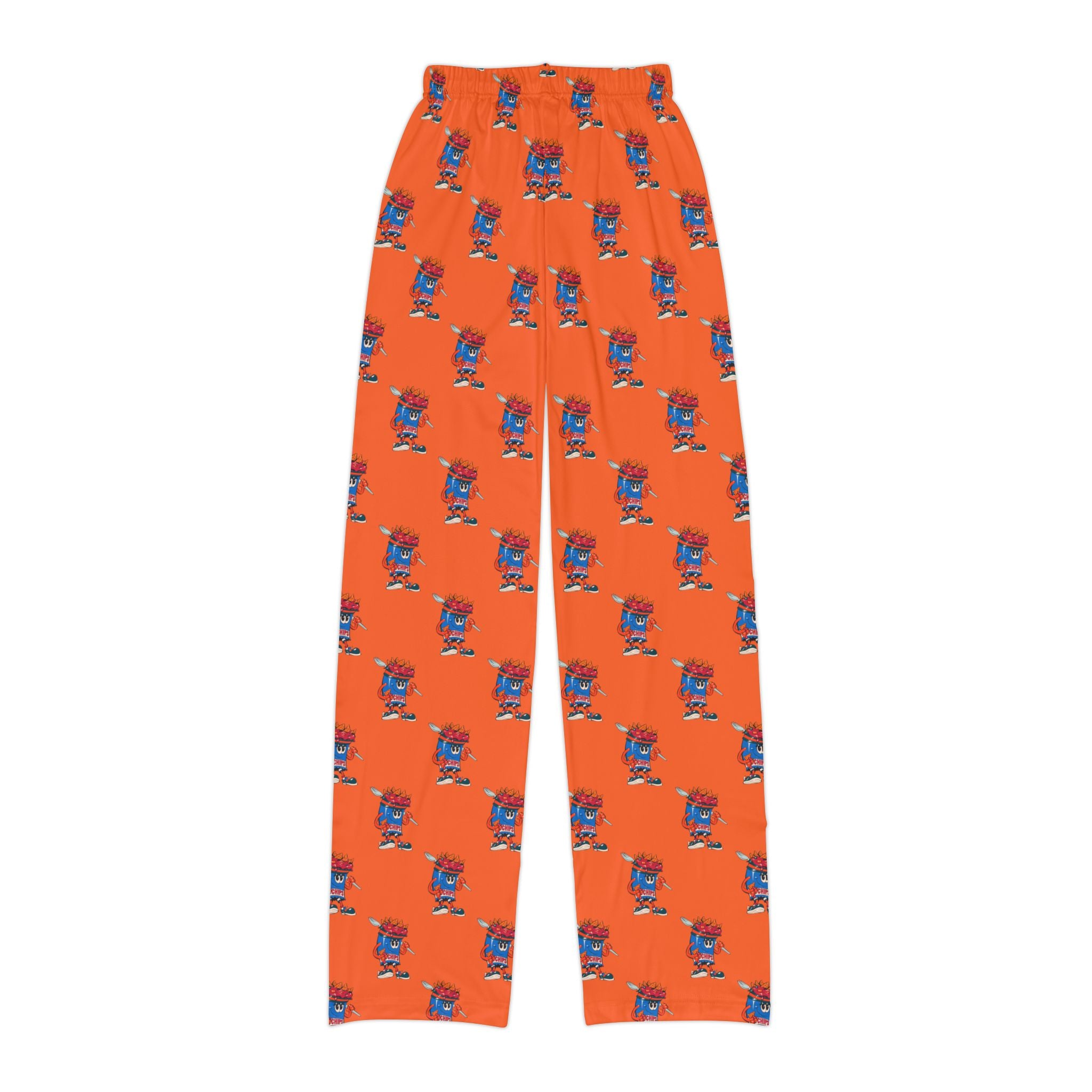 Kids Lounge Pants- Gump's Grub Mascot| Cozy Pajama Bottoms for Boys & Girls (Orange)