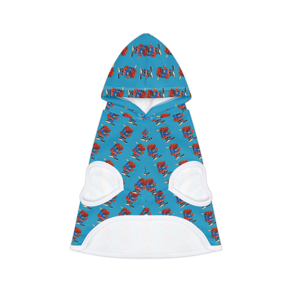 Pet Hoodie —Gump's Grub Christmas Logo/Mascot Pattern Dog Hoodie (Sapphire)