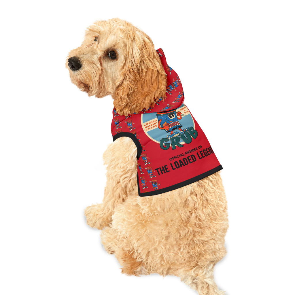 Pet Hoodie —Gump's Grub Logo/Mascot Pattern Dog Hoodie (Red)