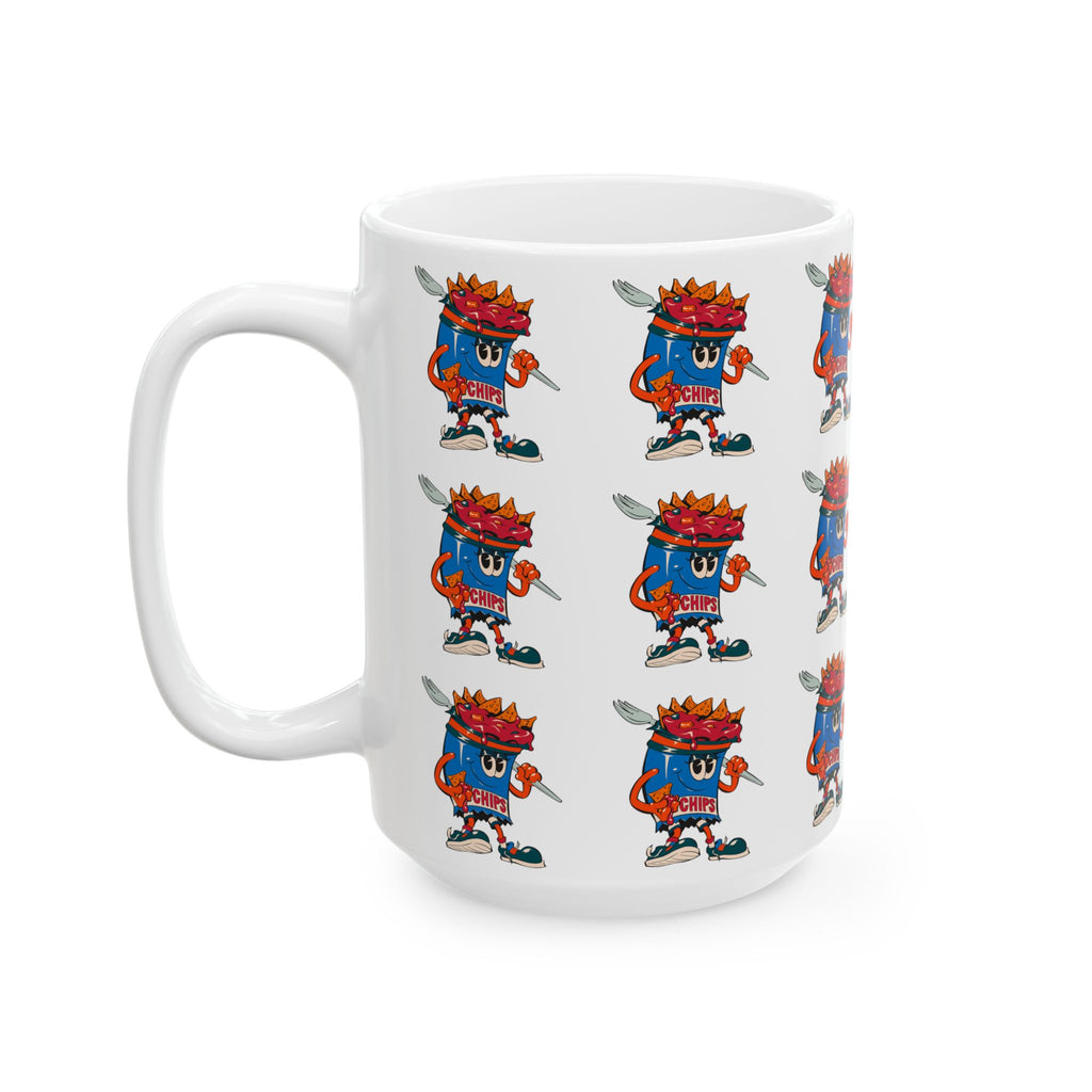 Patterned Ceramic Mug — Gumps Grub Mascot Pattern (11oz, 15oz)