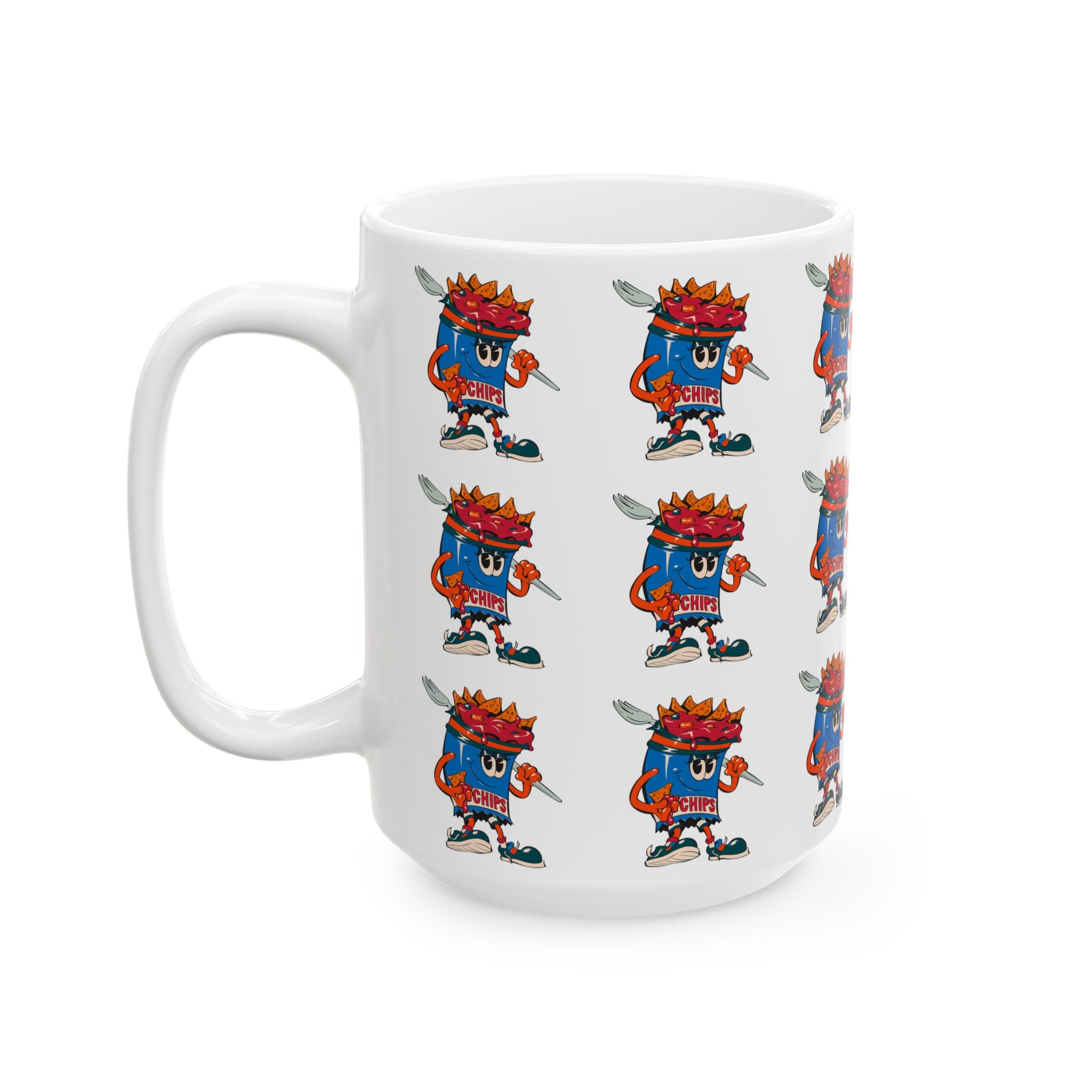 Patterned Ceramic Mug — Gumps Grub Mascot Pattern (11oz, 15oz)