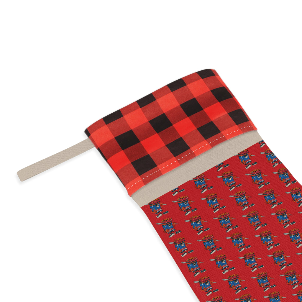 Christmas Stocking — Gump's Grub Mascot Pattern (Red)