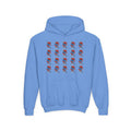 Youth Hoodie — Gump's Grub Mascot Pattern/Logo Pullover (Black Font)