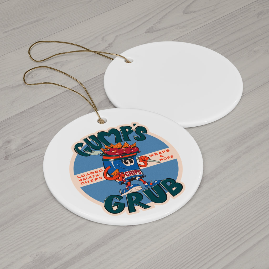 Ceramic Ornament — Gump's Grub Logo Holiday Ornament (White)