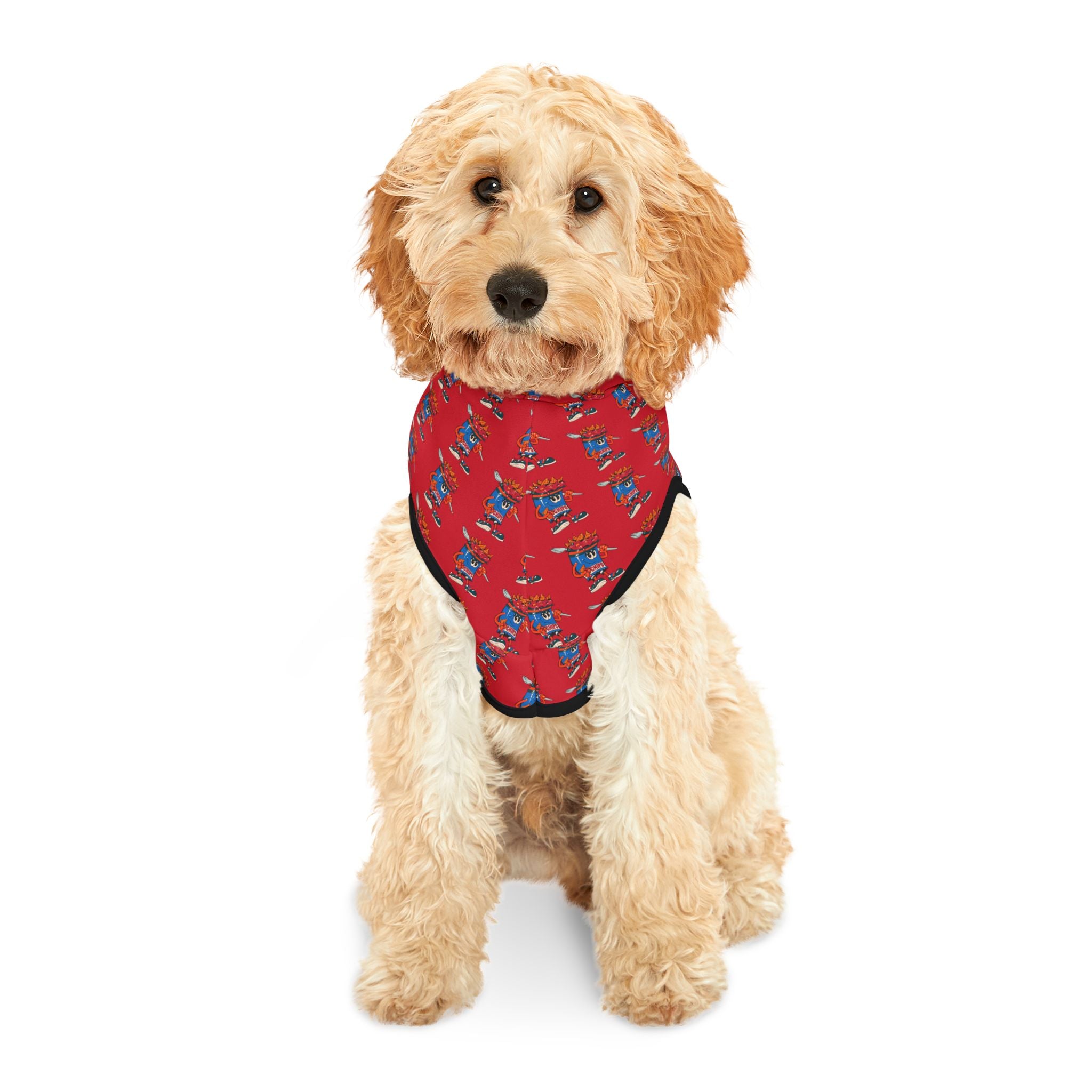 Pet Hoodie —Gump's Grub Logo/Mascot Pattern Dog Hoodie (Red)