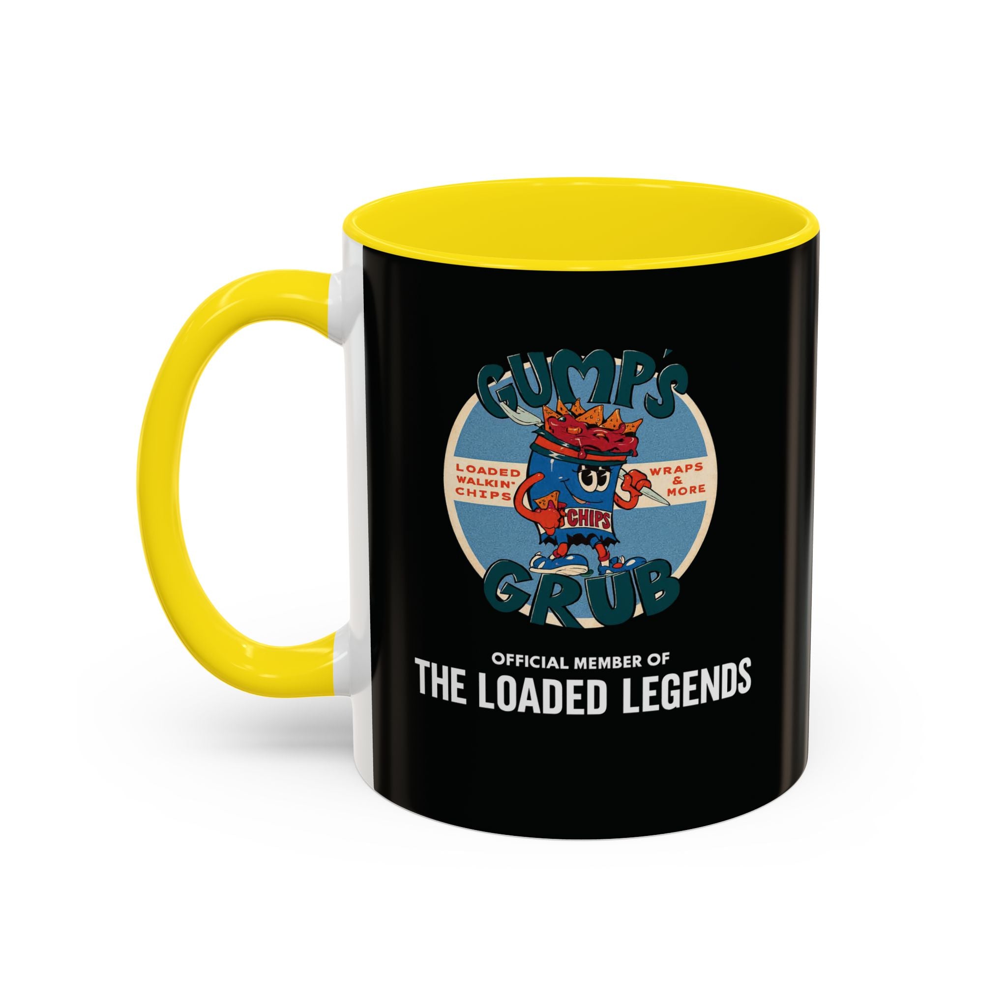 Snack Time Coffee Mug — Gump's Grub Mascot Accent Mug (11/15oz)