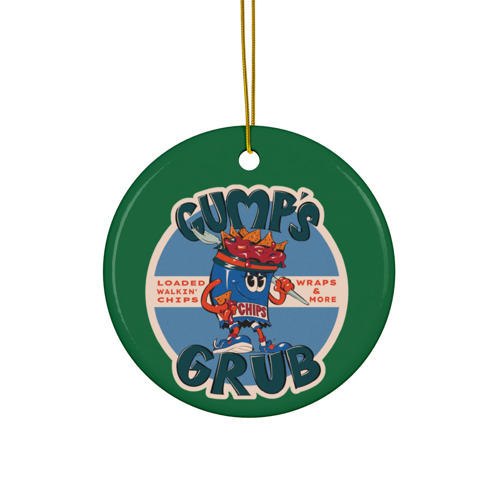 Ceramic Ornament — Gump's Grub Logo Holiday Ornament (Green)