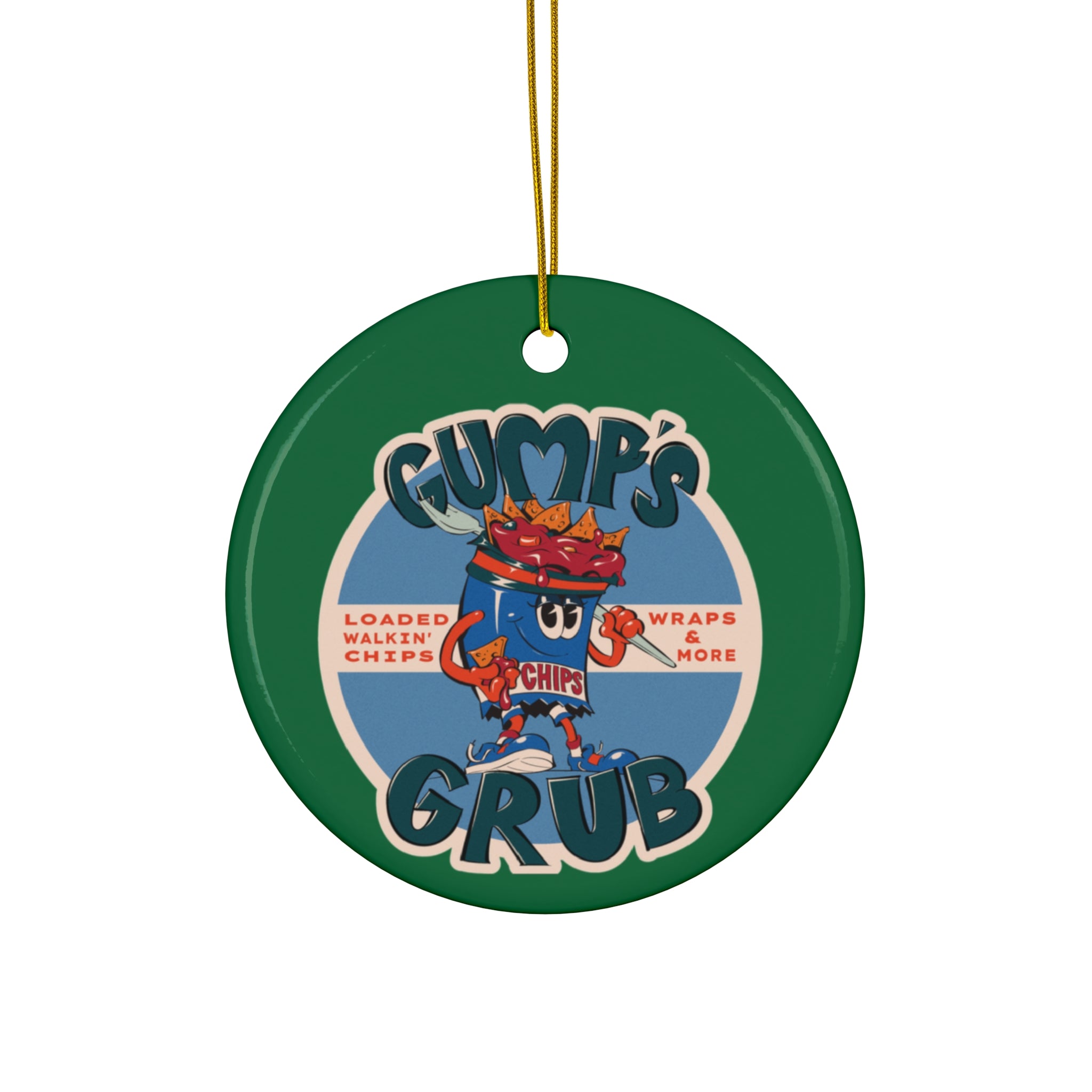 Ceramic Ornament — Gump's Grub Logo Holiday Ornament (Green)