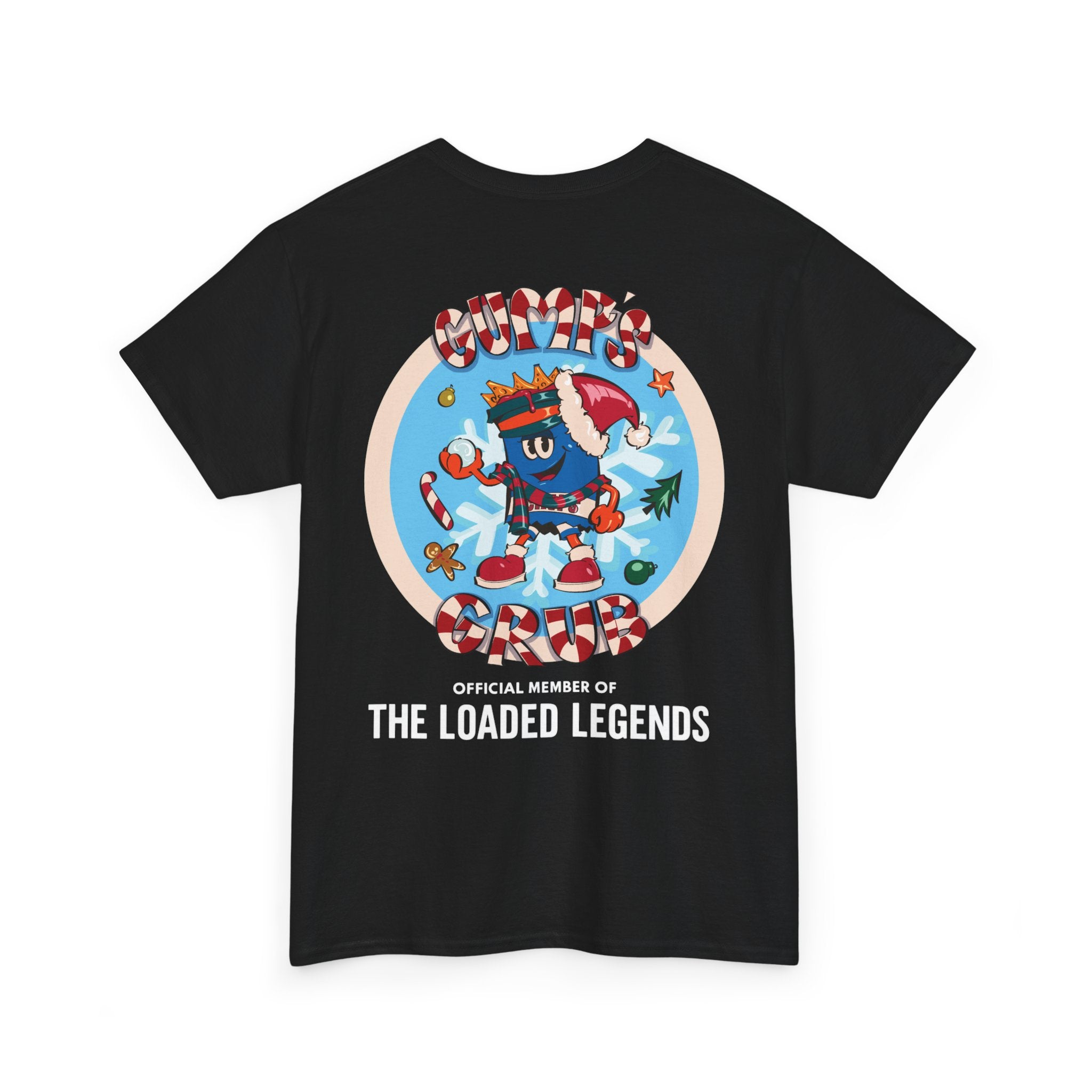 Gumps Grub Mascot/Christmas Logo: 'The Loaded Legeands' (white font)