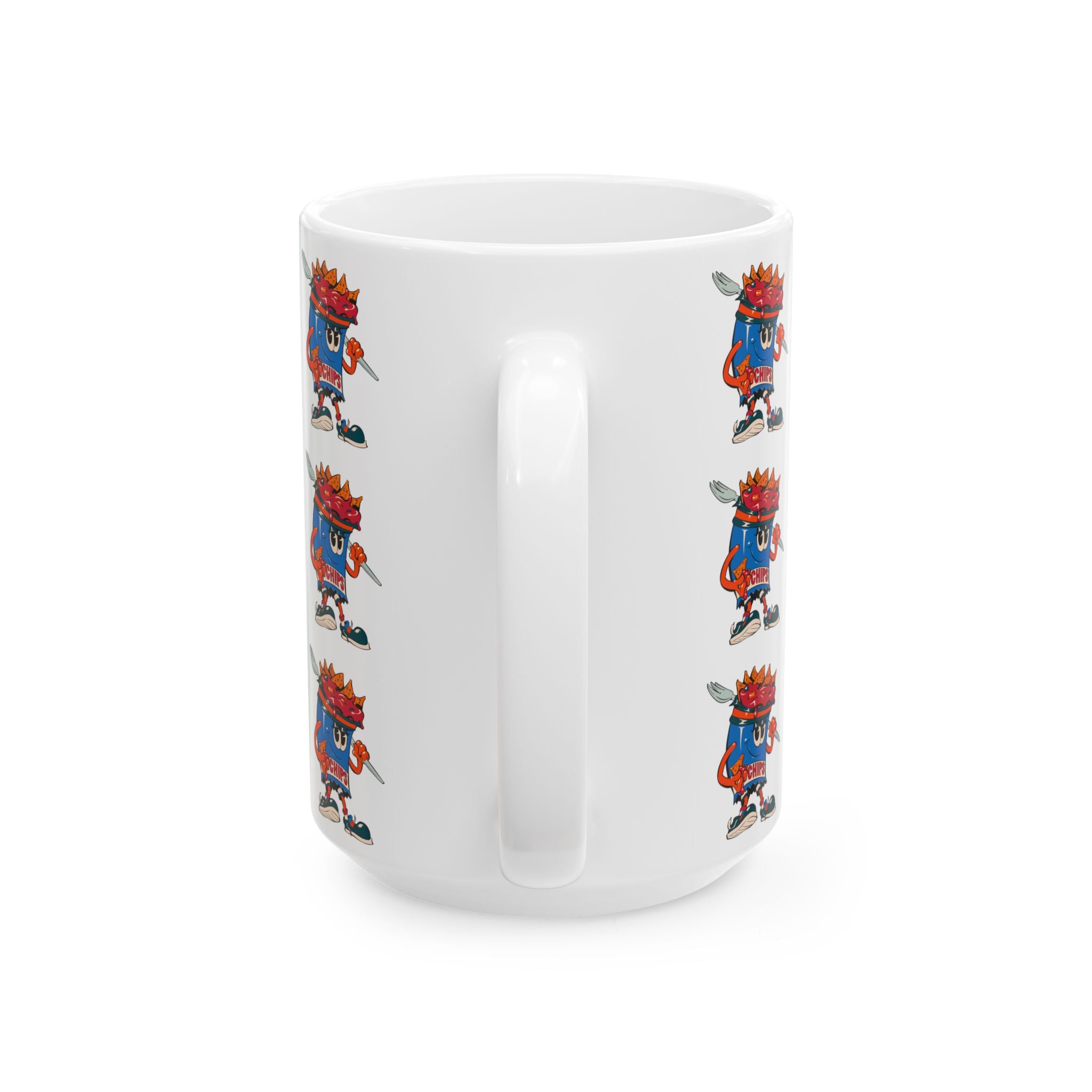 Patterned Ceramic Mug — Gumps Grub Mascot Pattern (11oz, 15oz)