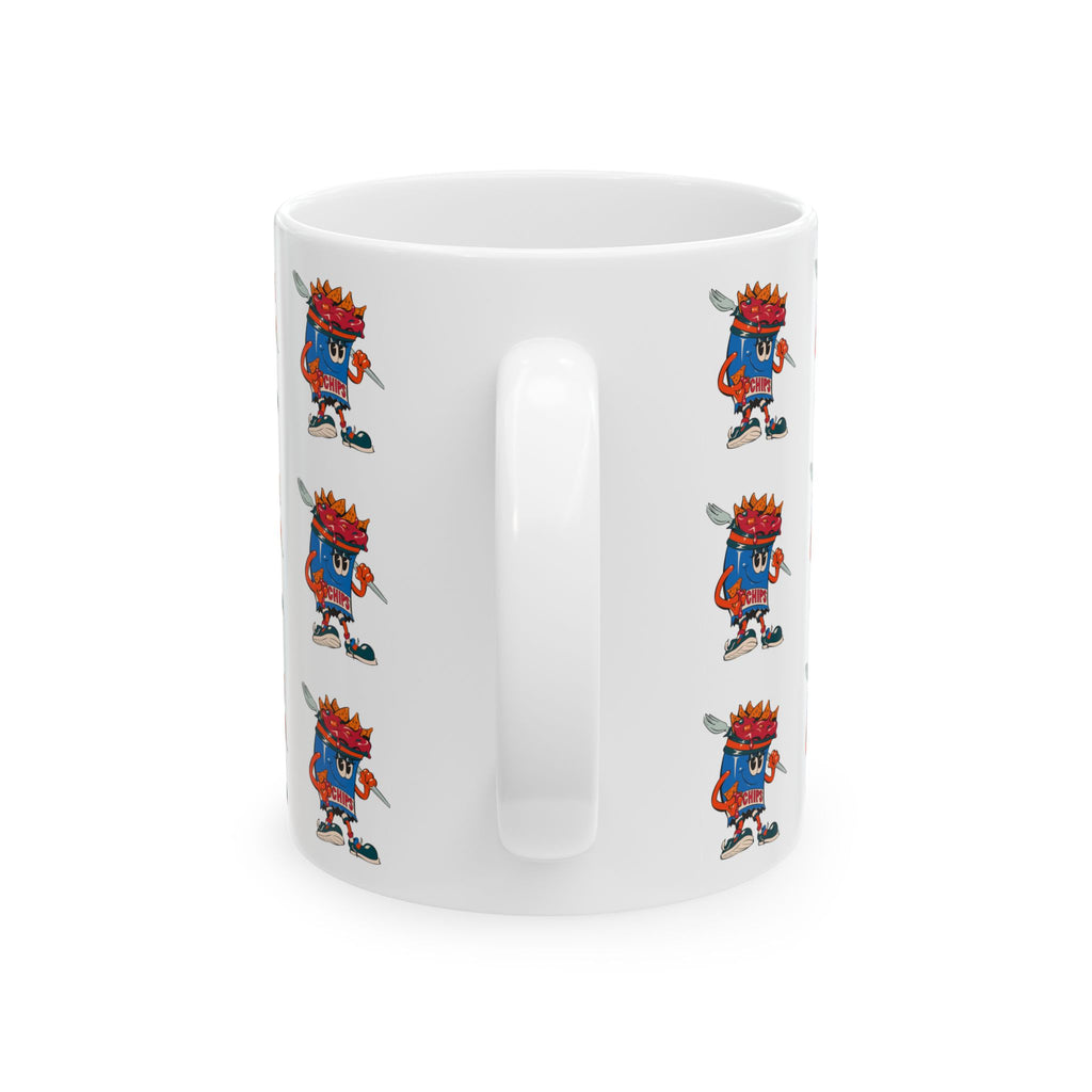 Patterned Ceramic Mug — Gumps Grub Mascot Pattern (11oz, 15oz)