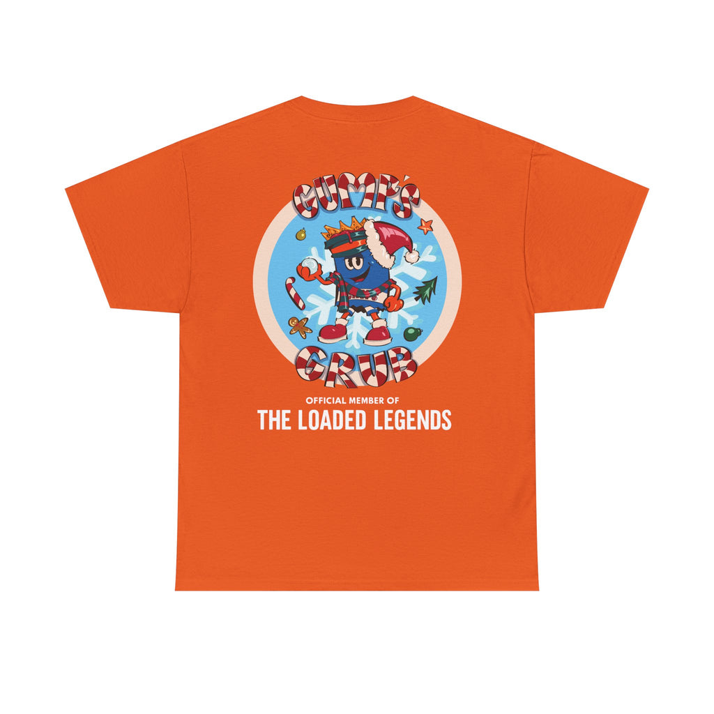 Gumps Grub Mascot/Christmas Logo: 'The Loaded Legeands' (white font)