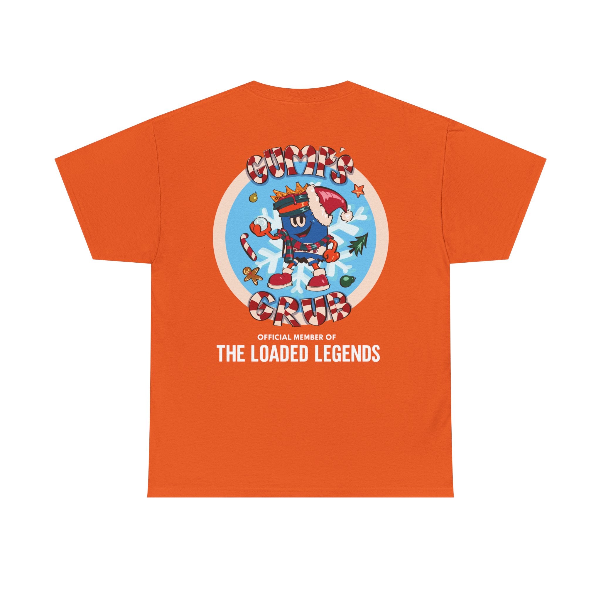 Gumps Grub Mascot/Christmas Logo: 'The Loaded Legeands' (white font)