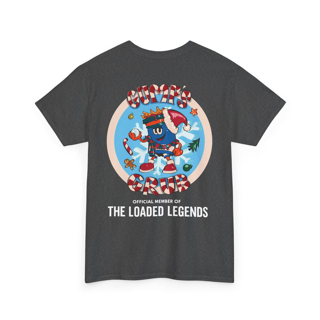Gumps Grub Mascot/Christmas Logo: 'The Loaded Legeands' (white font)