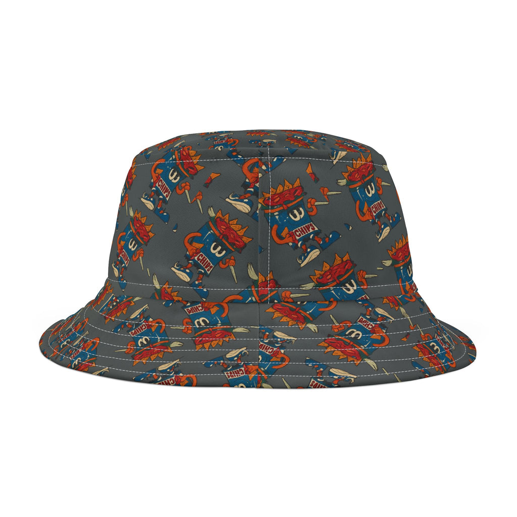Gumps Grub Mascot Pattern Bucket Hat- Dark Grey