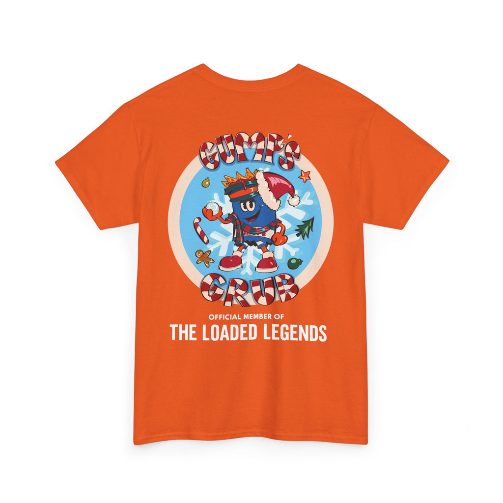 Gumps Grub Mascot/Christmas Logo: 'The Loaded Legeands' (white font)