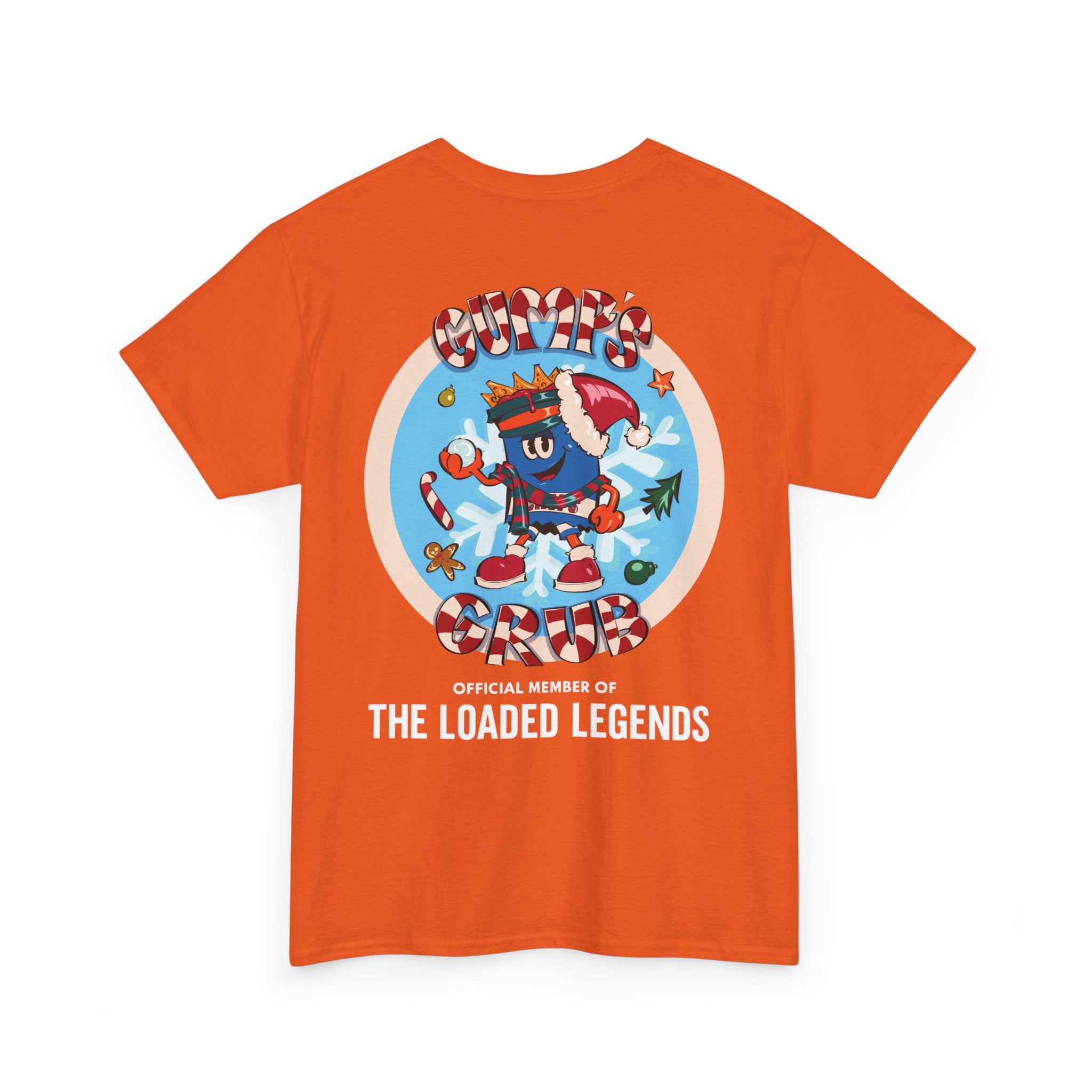 Gumps Grub Mascot/Christmas Logo: 'The Loaded Legeands' (white font)
