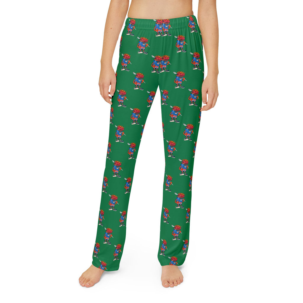 Kids Lounge Pants- Gump's Grub Mascot| Cozy Pajama Bottoms for Boys & Girls (Green)