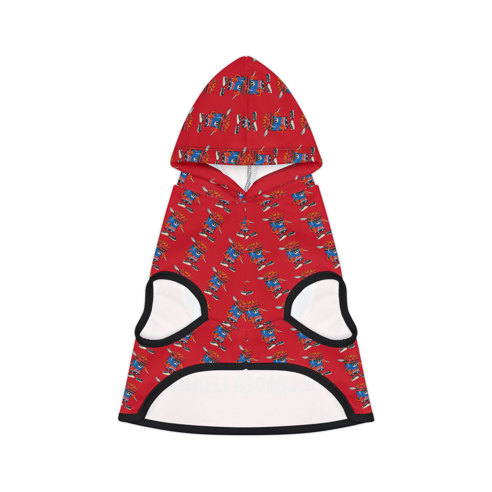 Pet Hoodie —Gump's Grub Logo/Mascot Pattern Dog Hoodie (Red)