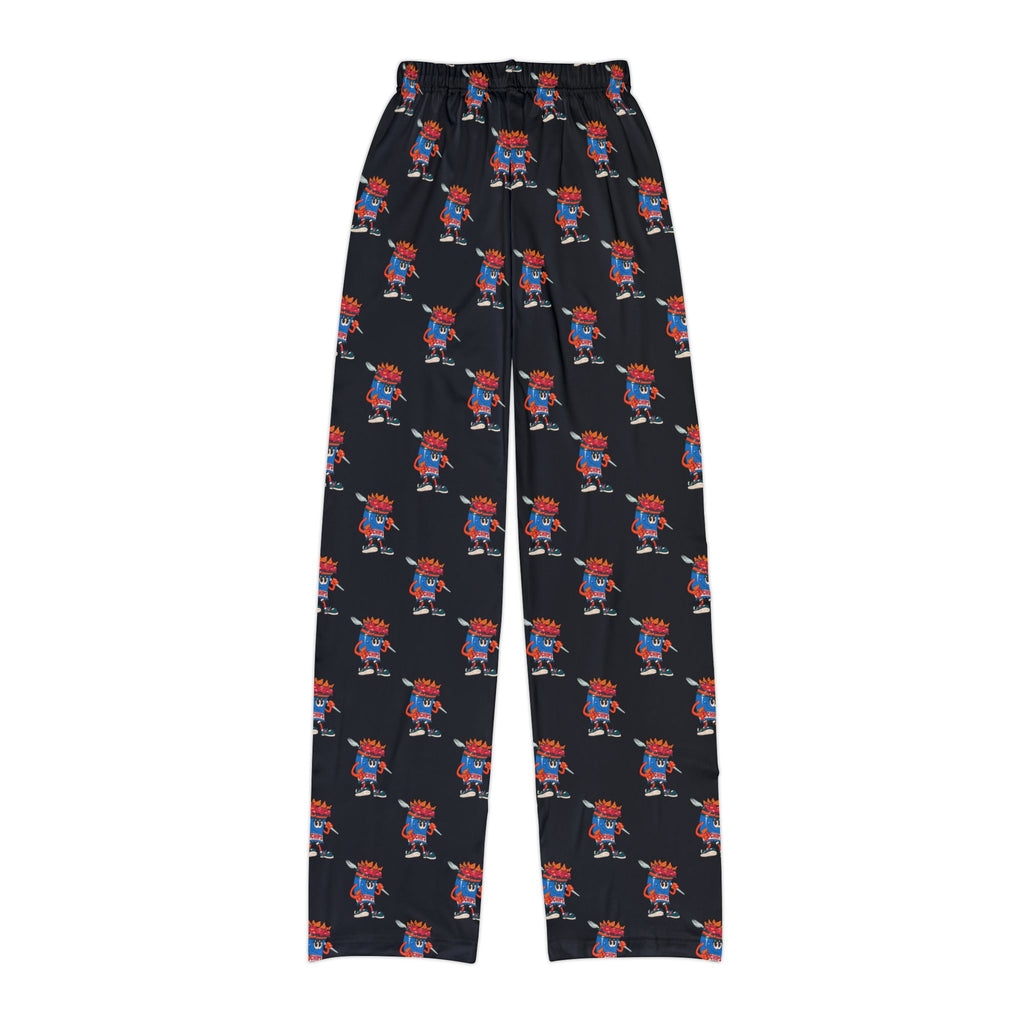 Kids Lounge Pants- Gump's Grub Mascot| Cozy Pajama Bottoms for Boys & Girls (Black)
