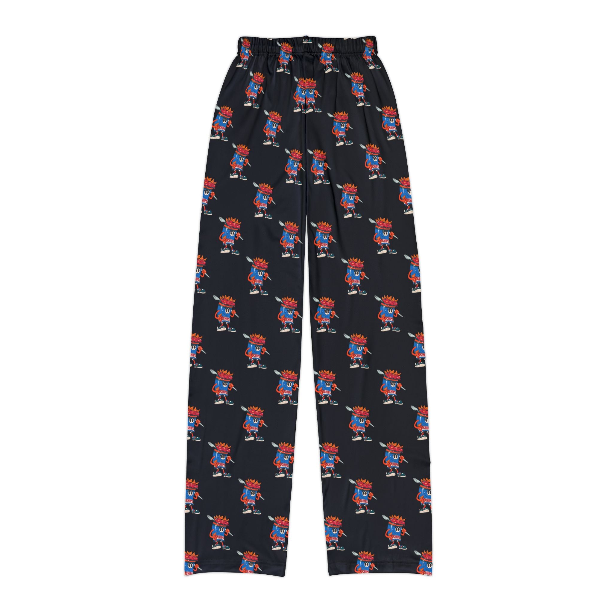 Kids Lounge Pants- Gump's Grub Mascot| Cozy Pajama Bottoms for Boys & Girls (Black)