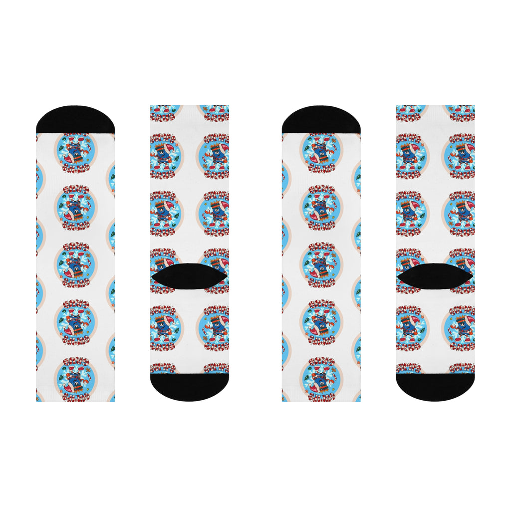 Cushioned Crew Holiday Socks with Gump's Grub Christmas Logo