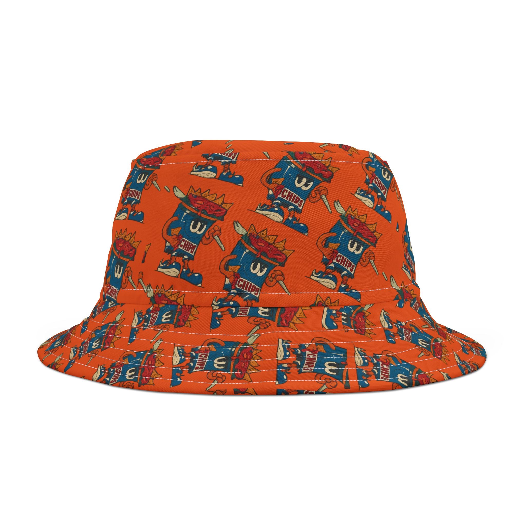 Gumps Grub Mascot Pattern Bucket Hat- Orange