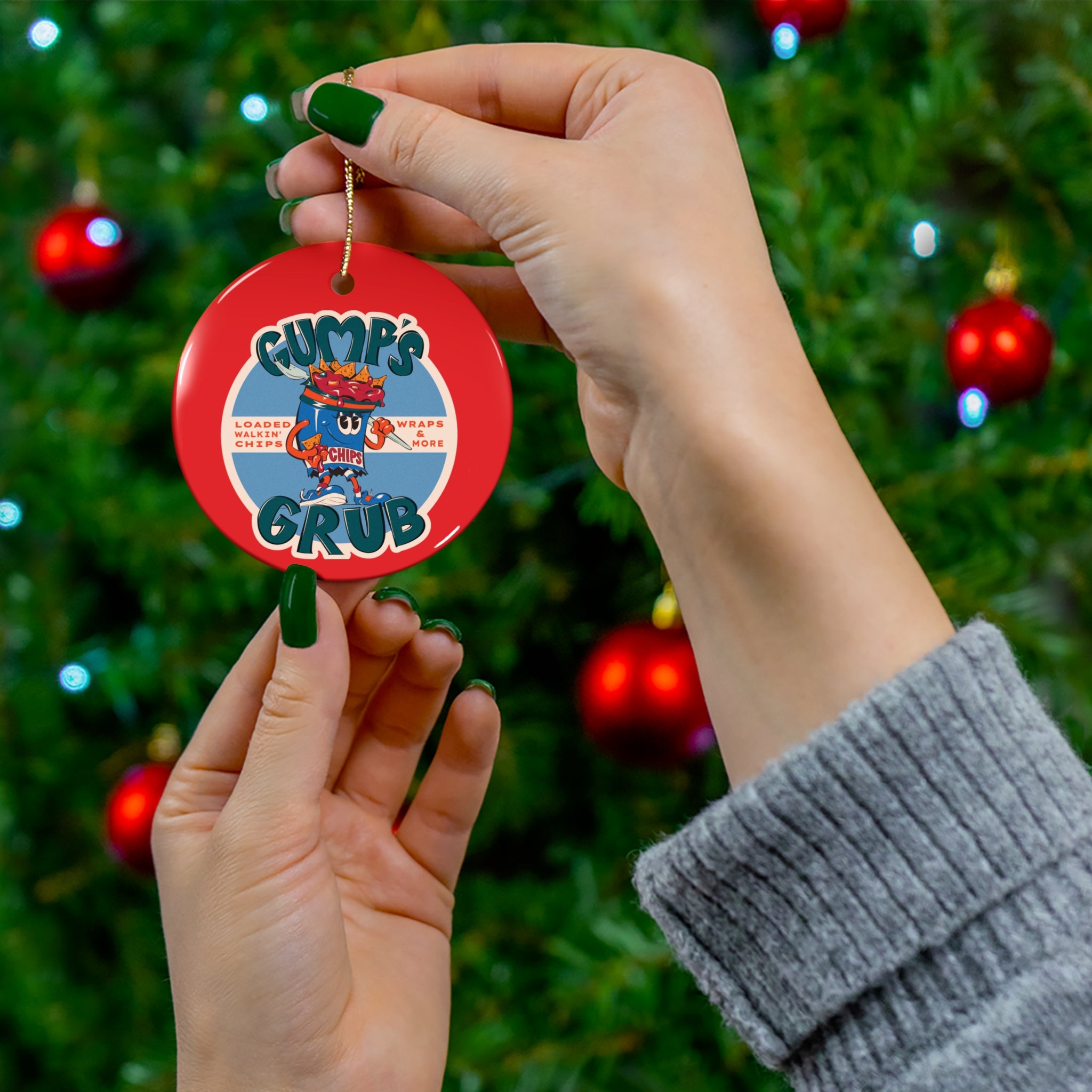 Ceramic Ornament — Gump's Grub Logo Holiday Ornament